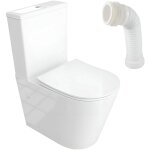 Lavita neptun white wc � poser compact sans bride pack wc compact complet 3 / 6l + connecteur wc