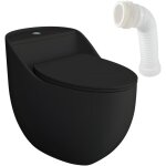 Lavita silia rim black wc à poser compact sans bride pack wc compact complet 3 / 6l + connecteur wc Lavita silia rim black wc à poser compact sans bride pack wc compact complet 3 / 6l + connecteur wc