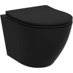 Cuvette pour wc suspendu sans bord ? abattant � chute lente en duroplast ? dimensions 365x490x395 cm ...