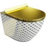 Lavita sofi slim checked gold wc suspendu l'abattant de wc � chute lente wc suspendu sans bord wc 365x490x395 ...
