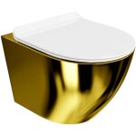 Lavita sofi slim gold / white wc suspendu l'abattant de wc � chute lente wc suspendu sans bord wc 365x490x395 ...