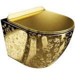 Cuvette pour wc suspendu sans bord ? abattant en duroplast avec charni�res m�talliques ? dimensions 365x490x39 ...