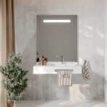 Lea 90 cm plan vasque dporte  droite suspendu avec miroir led elgance ht105