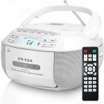 Lecteur cd boombox avec bluetooth, radio fm, lecture usb / aux, son stro avec tlcommande, enregistrement ...