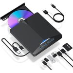 Lecteur de cd dvd externe, usb 3. 0 et type - c 7 en 1, graveur de cd - dvd + - - rw rom portable avec ...