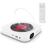 Lecteur cd portable, bluetooth, montage mural, haut - parleurs hifi int�gr�s, home audio boombox avec ...