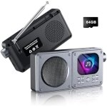 Lecteur mp3 64gb avec bluetooth 5. 3 lecteur de musique avec haut - parleur supporte radio fm, enregistreur ...