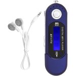 Lecteur mp3 usb de musique portable avec �cran lcd radio fm carte m�moire vocale bleu