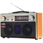 Lecteur radio cassette r�tro, radio fm / dsp / bluetooth, lecture st�r�o, prise en charge de la carte ...