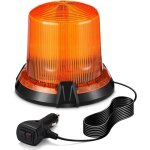 Led 12v / 24v girophare orange phare d'avertissement clignotant magn�tique 2 modes de flash avec 5m c�ble ...