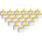 Led bougies chauffe - plat blanc chaud avec effet vacillant et minuterie - set de 24 - bougie artificielle ...