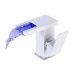 Csparkv - led cascade robinet lavabo robinet salle de bain(blanc), moderne design lgant laiton dor ...