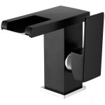 Csparkv - led cascade robinet lavabo robinet salle de bain(noir), moderne design lgant laiton dor ...