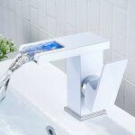 Led cascade robinet de salle de bain chaud froid noir comptoir lavabo lavabo robinet froid chaud noir ...