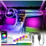 Led �clairage int�rieur voiture usb, arc en ciel rgbic 210 modes clignotants, auto led �clairage int�rieur ...