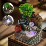 Led fontaine d'intérieur rocaille cascade plante atomisation ornement de bureau Led fontaine d'intérieur rocaille cascade plante atomisation ornement de bureau
