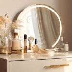 Puluomis - led miroir rond de maquillage 60x58cm hollywood, miroir grossissant luminueux cosm�tique de ...