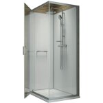 Pack cabine de douche 90 x 90 cm leda karamineral 2 porte pivotante + receveur de douche antidrapant ...