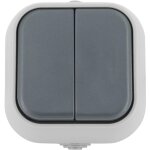 Interrupteur double ip54 gris