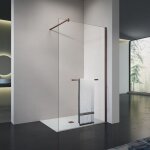 Grand verre - lgance rose cran de douche en verre avec porte - serviette en alu rose d'or, barre de ...