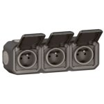 Legrand 069766l prise 3x2p + t f / b �tanche anthracite saillie