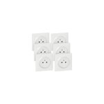 Lot de 6 prises de courant 2p + t surface dooxie complet - blanc - legrand