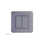 Double interrupteur ou va - et - vient mosaic legrand alu complet griffes: avec griffes