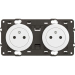 Legrand - double prise 2p + t surface c�liane pr�c�bl�e - enjoliveurs blanc et support