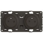 Legrand - double prise 2p + t surface céliane précâblée - enjoliveurs noir et support Legrand - double prise 2p + t surface céliane précâblée - enjoliveurs noir et support
