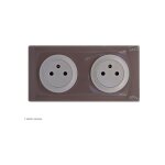 Double prise de courant 2p + t surface c�liane complet galet griffes: sans griffes
