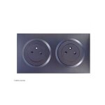 Double prise de courant surface dooxie complet noir griffes: sans griffes