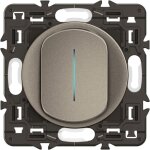 Interrupteur témoin céliane 10ax - enjoliveur titanium, support et voyant - legrand Interrupteur témoin céliane 10ax - enjoliveur titanium, support et voyant - legrand