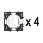 Legrand - lot 4 interrupteurs ou - va - et - vient c�liane 10ax - enjoliveurs blanc et supports