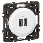 Prise 2 usb cliane 20w power delivery type - c + c enjoliveur + support legrand