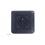 Prise de courant 2p + t surface mosaic legrand noir complet griffes: sans griffes