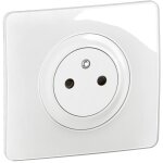 Prise de courant c�liane surface confort blanc + support, � �quiper d'une plaque - legrand