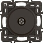 Prise tv m�le c�liane - noir + support, � �quiper d'une plaque - legrand