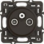 Prise tv r - sat dab + c�liane - enjoliveur noir et support - legrand