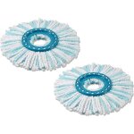 Pour leifheit, lot de 2 t�tes de rechange pour balai � franges clean twist disc mop micro duo, tous types ...