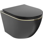 Mexen - lena cuvette wc sans bride avec sige slim et systme de descente douce, en duroplast, noir mat ...