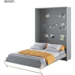 Lenart lit escamotable concept pro cp01 140x200 vertical gris mat