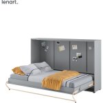 Lenart lit escamotable concept pro cp05 120x200 horizontal gris mat