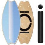 Leogreen planche d'quilibre en bois, skateboard d'intrieur, 7 modes de planche oscillante avec rouleau ...