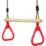 Leogreen - trap�ze en bois, anneaux et barre de gymnastique pour enfant, jeux jardin ext�rieur int�rieur, ...