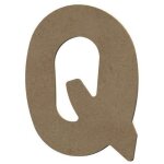Lettre en bois q 7 cm - marron - adulte - mixte - objets d�coratifs - artisanal