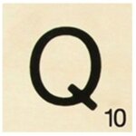 Lettre d�co en bois - q - 10 x 10 cm - marron - bois massif - mixte