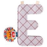 Lettre d�corative - lilliputiens - e - rose - mixte - 9, 5 cm