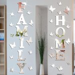 Lettres de signe de maison familiale 3d d�cor de salon ferme familiale d�cor mural rustique miroir d�coratif ...