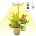 Lvent lumire plantes, lampe de croissance led  spectre complet rglable en hauteur pour petites plantes, ...