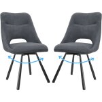 Lewe lot de 2 chaises de salle � manger, chaise de cuisine pivotante � 360�, capitonn�e chaise salon ...